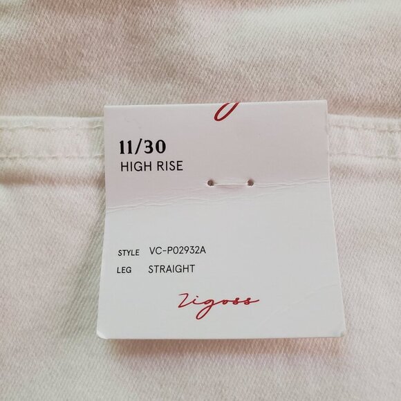 NWT VIGOSS SZ 11/30 High Rise Cropped Wide Leg Jeans w/Matching Belt in White - Picture 9 of 10